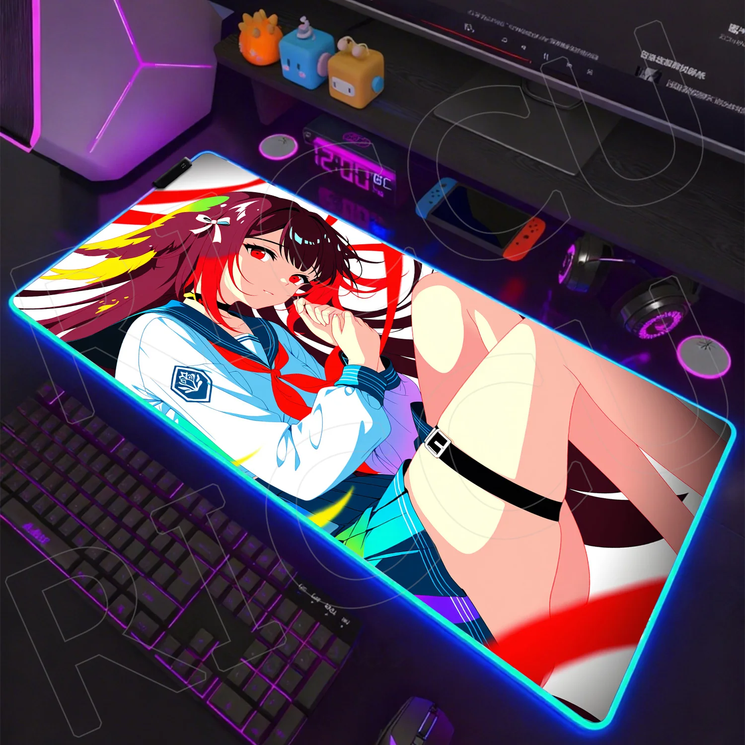 

RGB Ye Shunguang XXL PC Hentai Zenless Zone Zero HD Mouse Pad ZZZ Game LED Desk mat Large Kawaii Anime Girl Gaming Accessories
