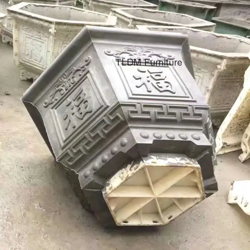 Creative Flower Pot Molds Home Villa Garden Homemade Bonsai Concrete Abrasive Tool Chinese Cement Mold Hexagonal Plastic Model