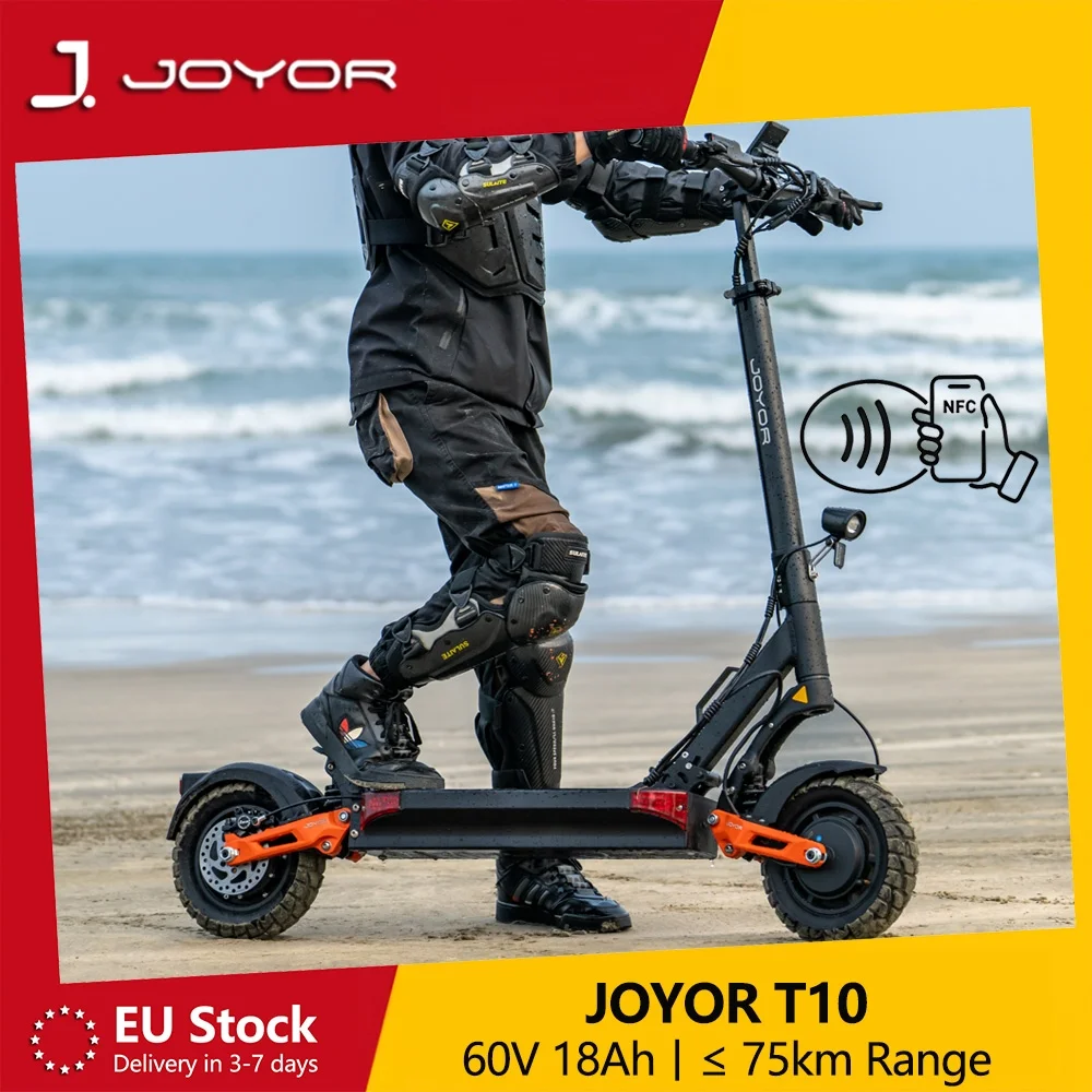 JOYOR T10 10 Zoll E-Scooter mit 60V 18Ah Akku, Faltbarer Elektroroller für Erwachsene, 25km/h und 75km Reichweite