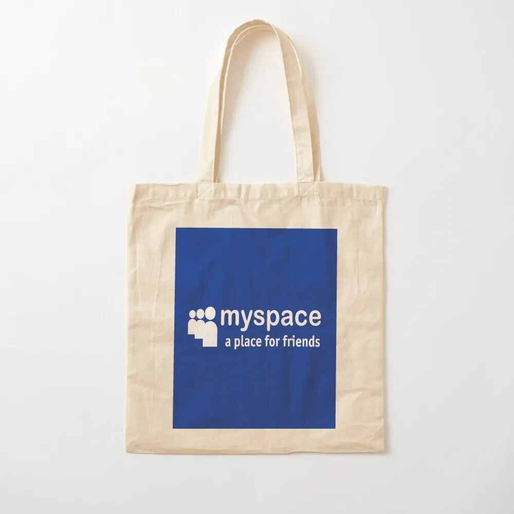 Myspace Logo Blue Tote Bag tote bags aesthetic cloth bag woman Women's shopper Large bags for women