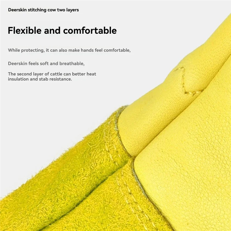 Rose Snoeihandschoenen voor mannen en vrouwen Lange doornbestendige tuinhandschoenen Ademend leer Beste tuincadeau S-[A002]