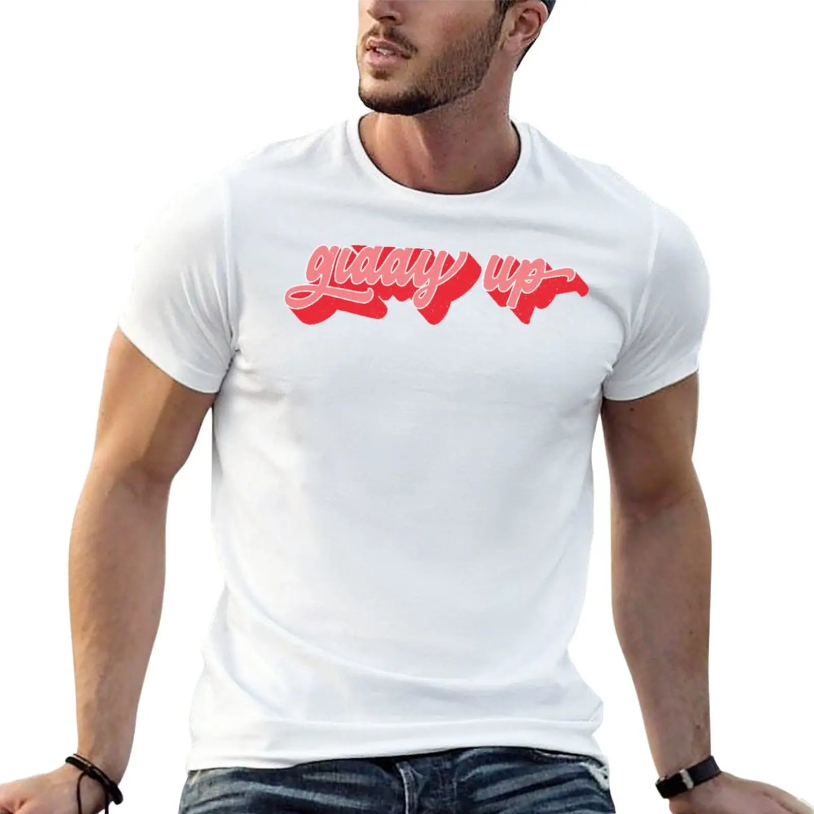 New Giddy Up Sticker T-Shirt quick-drying t-shirt boys t shirts oversized t shirts t shirts for men cotton