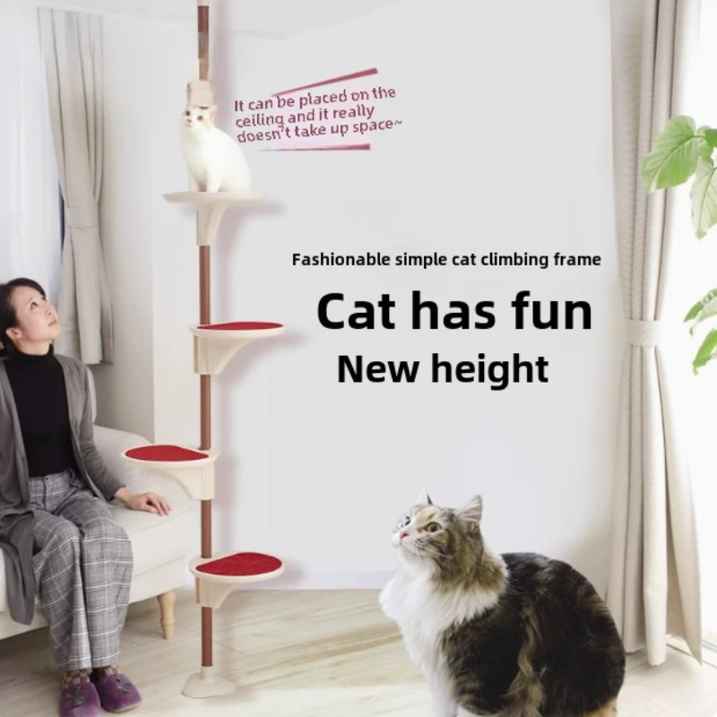 

Cat Tree Tower Condo Furniture Toys Cat Climbing Frame Motionless Sky Pillar Diving Platform Cat Products Cattery Stylish Simple