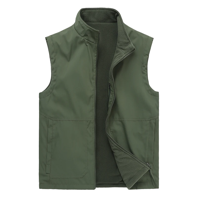 Gorasion New Spring Autumn Men's Waistcoat Large Size Simple Versatile Jacket Outdoor Fishing Suit Waistcoat M-8XL Solid Coats