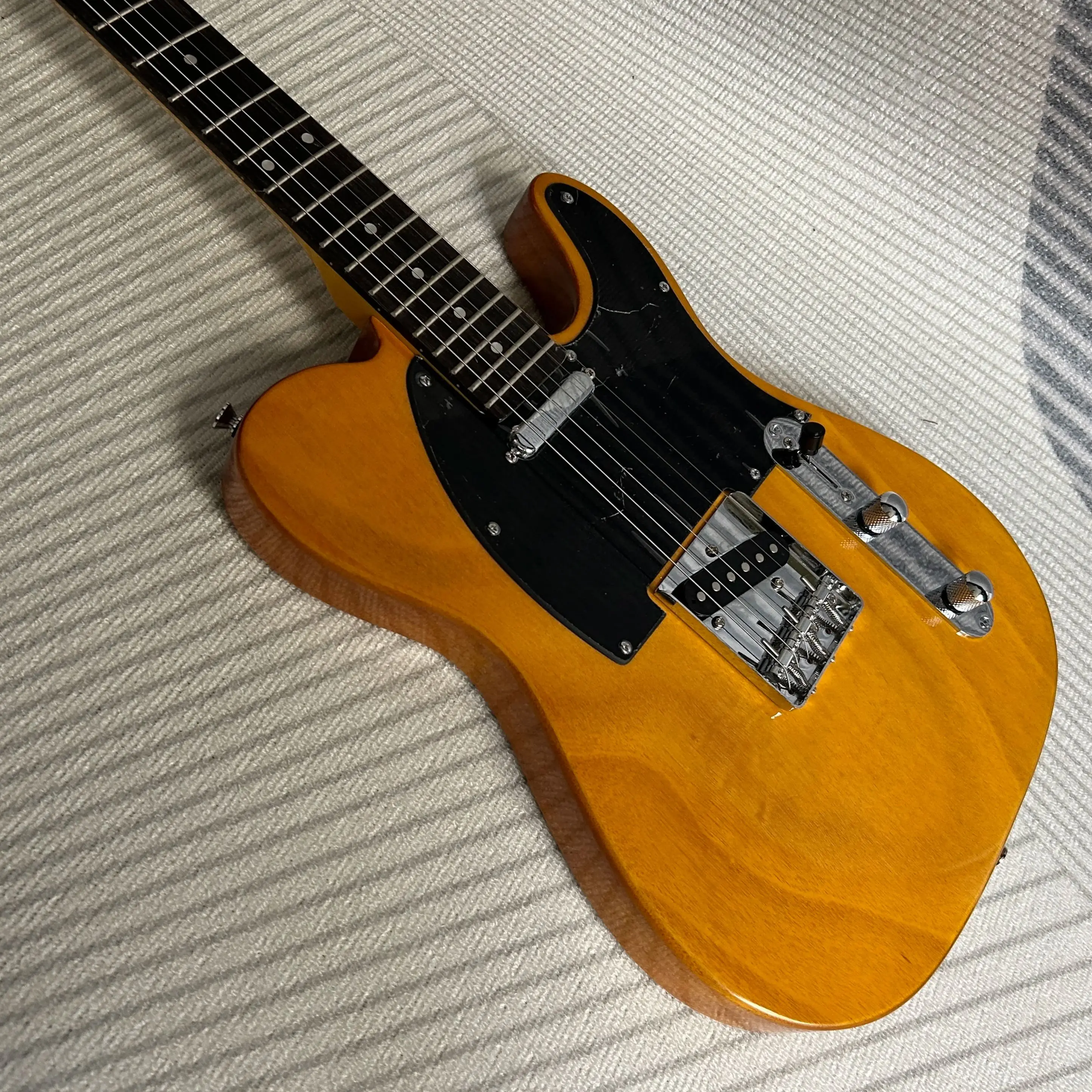 TL Electric Guitar Mahogany Body Transparent Yellow Version Rosewood Fingerboard Chrome Hardware