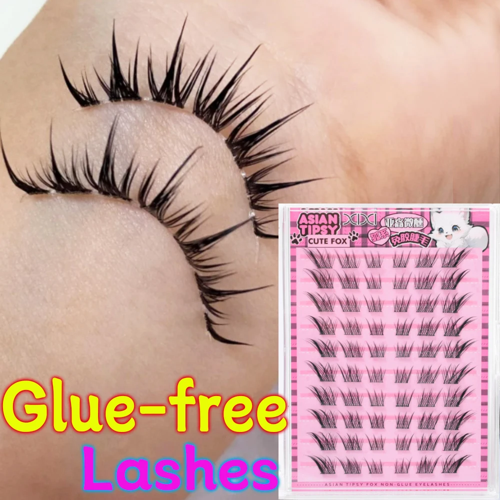 Volumoso sem necessidade de cola auto-adesivo cílios postiços fofo cauda de peixe girassol grosso curling lash extensão diy anime olhos