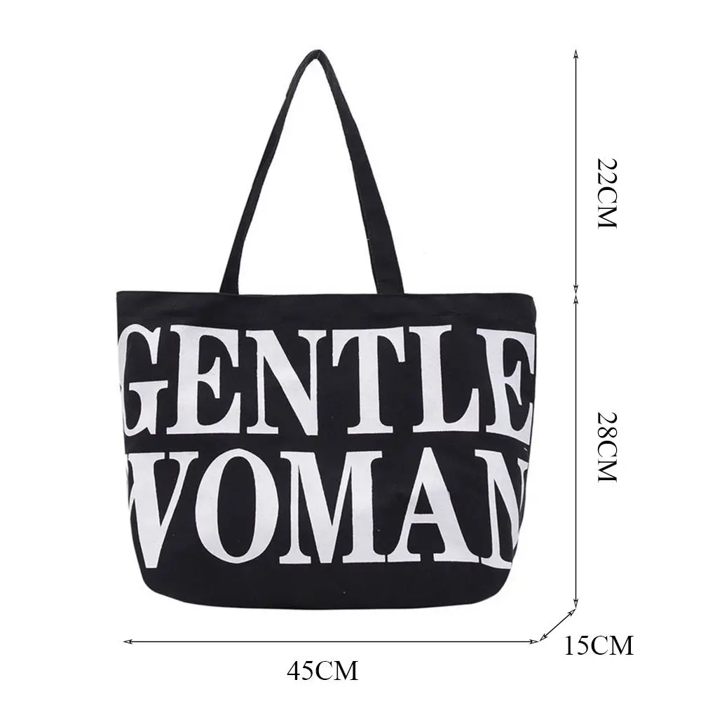 Women Shoulder Bags Birthday Gifts Stylish Personality Letter Travel Canvas Handbags Gentlewoman Large Capacity Tote Bags