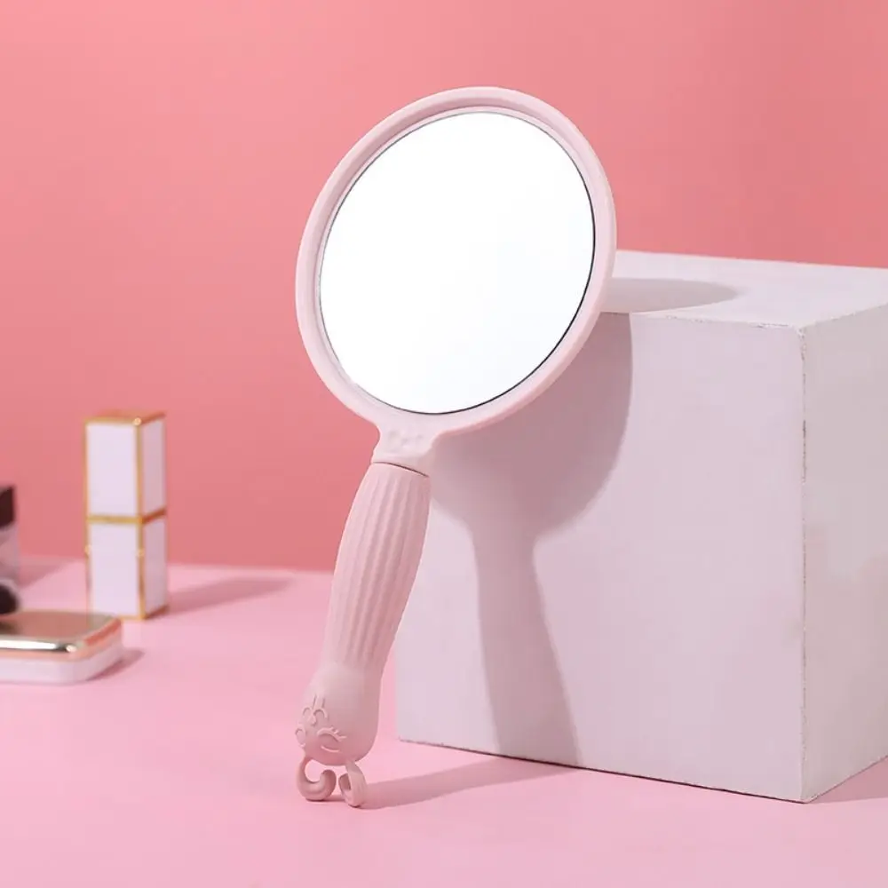 MIni con manico specchio per il trucco portatile Anti-caduta trucco ad alta definizione Vanity Mirro specchio compatto rotondo leggero a mano casa