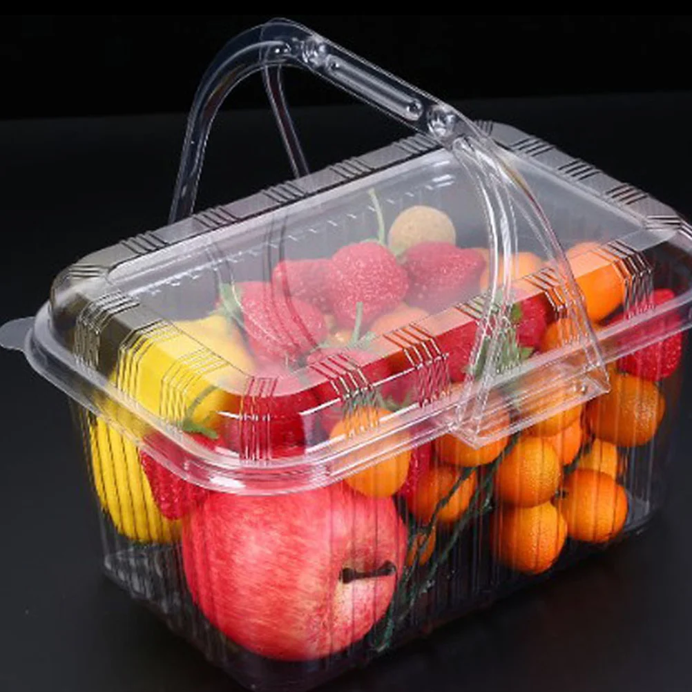 4 Pcs Food Packaging Basket Storage Fruit Holder Vegetable Baskets Refrigerator Cake Plastic Home