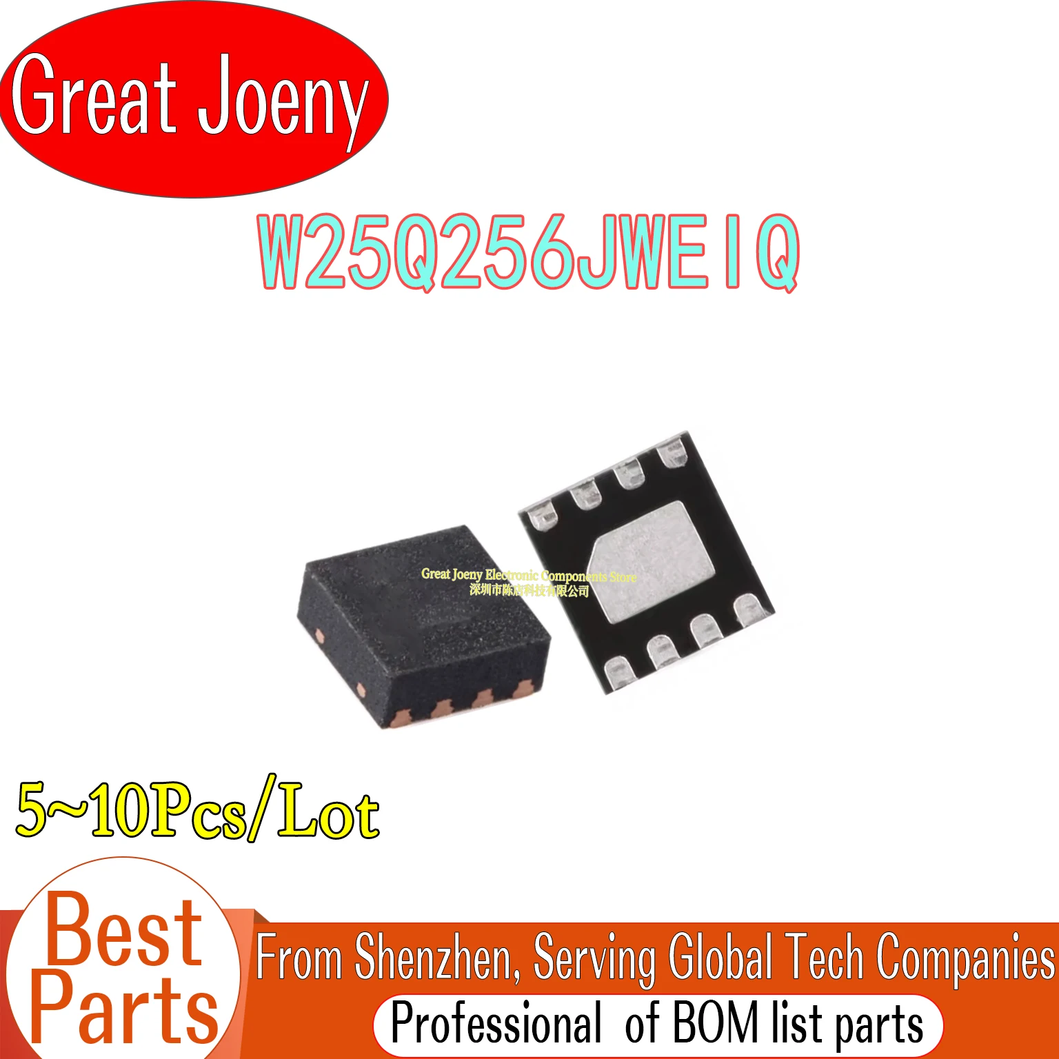 

(5-10piece)100% New W25Q256JWEIQ W25Q256JWEQ 25Q256JWEQ QFN-8 Chipset