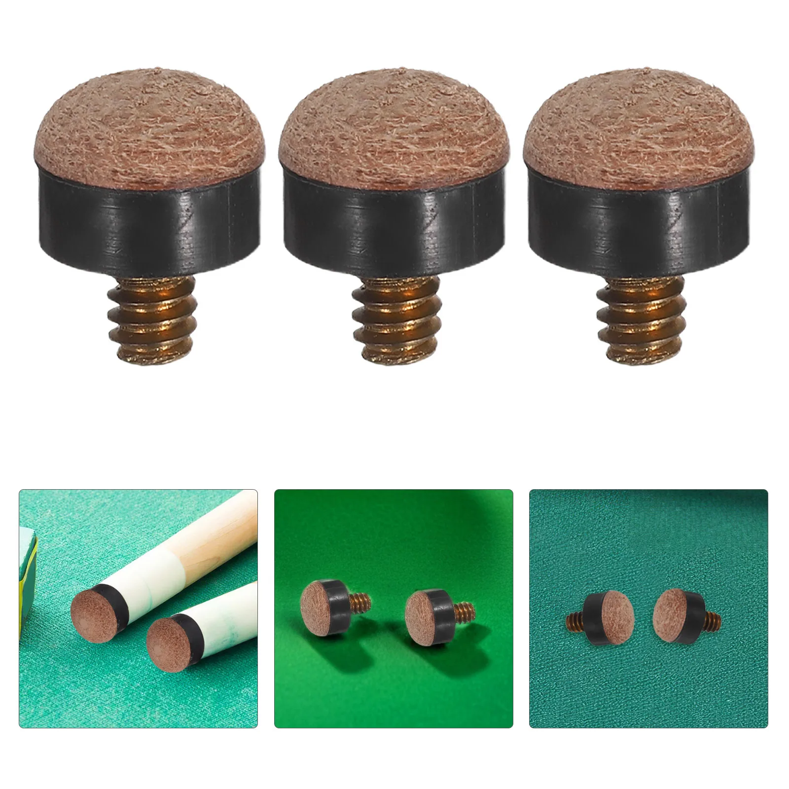 

10Pcs Screw on Pool Cue Tips 13mm Snooker Accessories Easy Install Replacement Kit for Sports Game Room