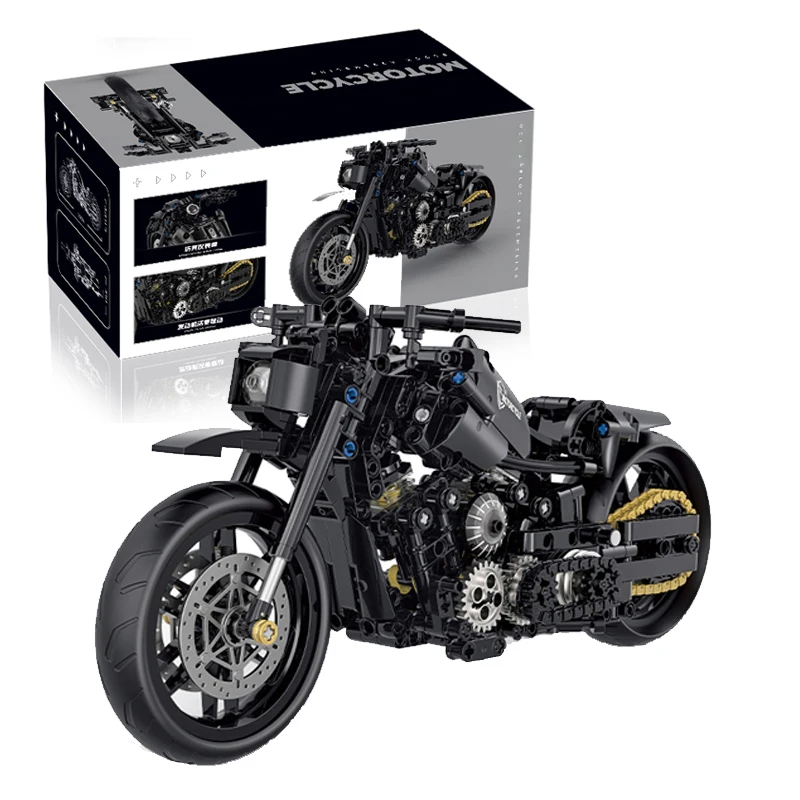 538 pçs clássico moto modelo de construção blocos moto estrada