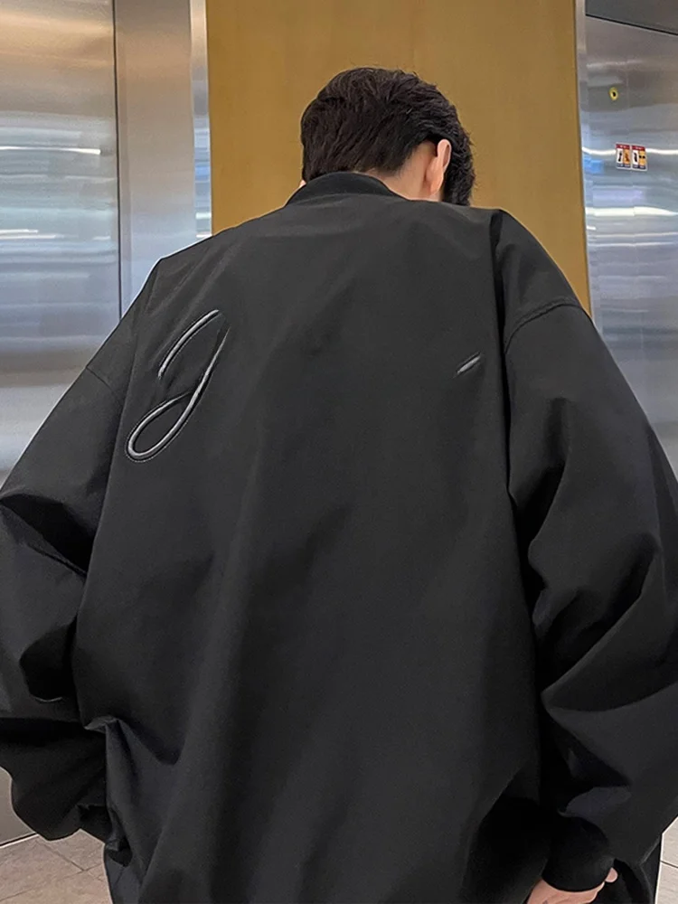 

American Retro Embroidered Jaet Men's Spring Autumn Sle Baseball Loose Pilot Jaet Youth ular Regular Sve Length