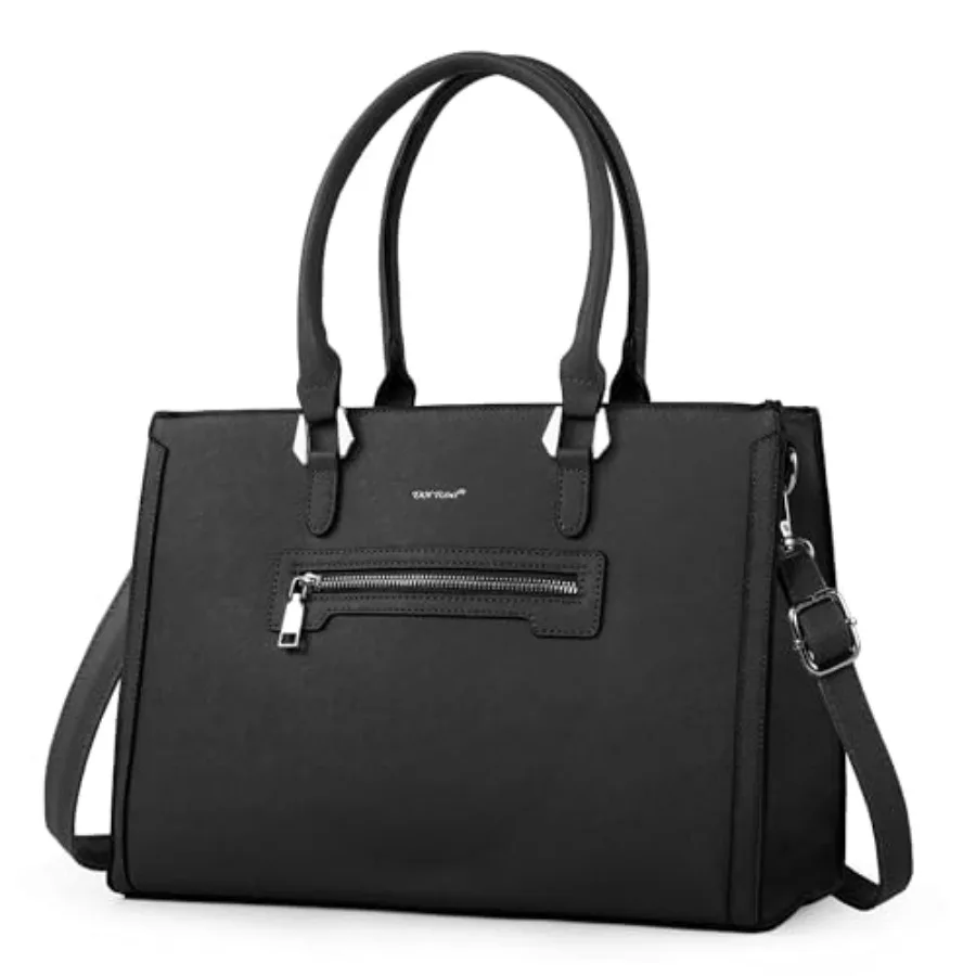 TANTOMI Structured Satchel Purses for Women, Medium Vegan Leather Top Handle Handbag with Pockets, Classy Work Bag for Ladies