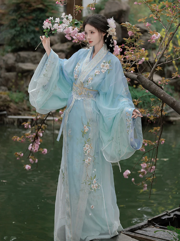 

DanYaJi, оригинальная прямая юбка с тяжелой вышивкой, женская прямая юбка Hanfu Fairy Aosphere, сезонная сезонная традиционная китайская одежда...