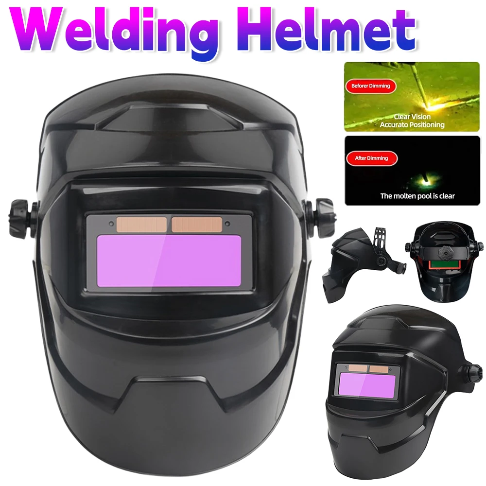 Welding Helmet Solar Power Welding Mask Automatic Dimming Large View True Color High Temperature Resistant Welding Goggles