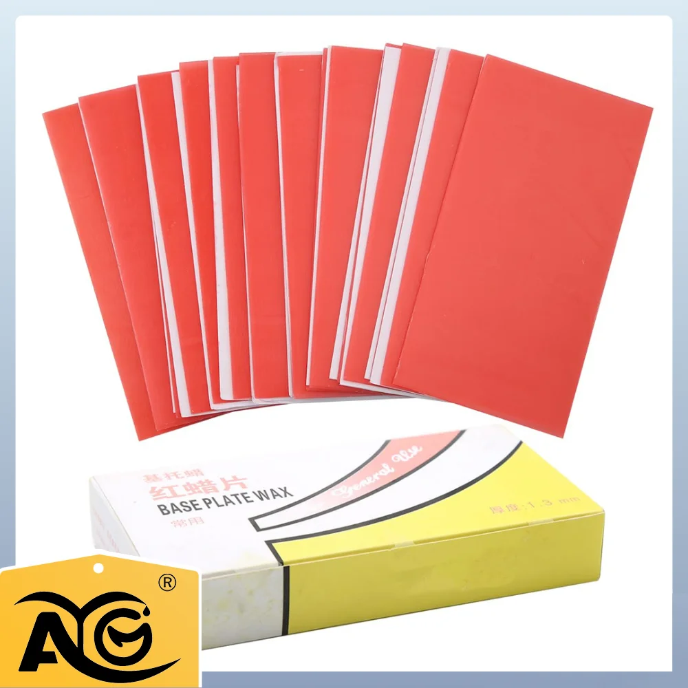 1Box AG Dental Lab Base Plate Soft Red Dental Wax 1.3mm Dental Modeling Base Plate Wax for Dentistry Auxiliary Material Base