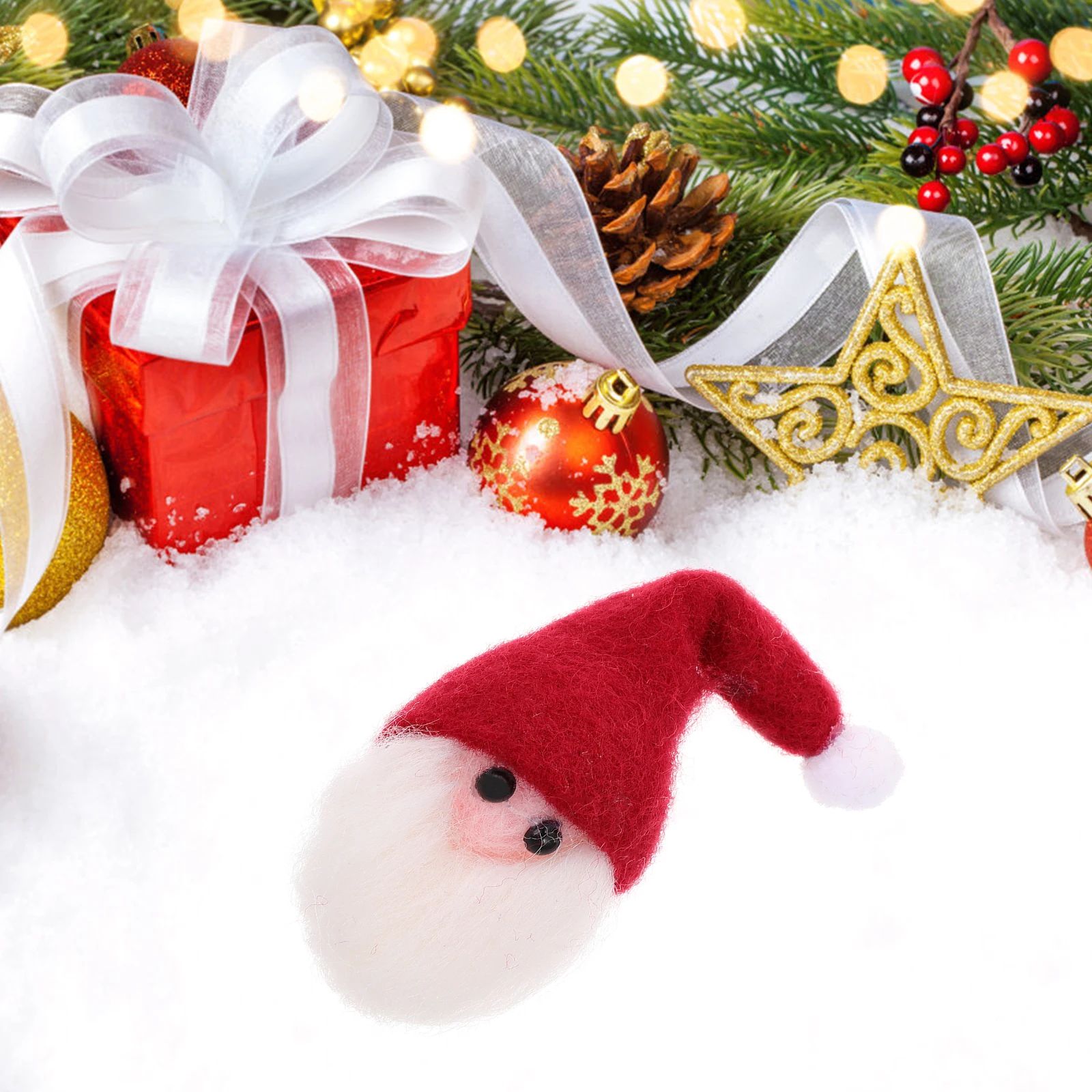 

6 Pcs Claus Christmas Christmas Felt Decor Felt DIY Handmade Xmas Ornaments Craft Supplies Party Festival Decorations