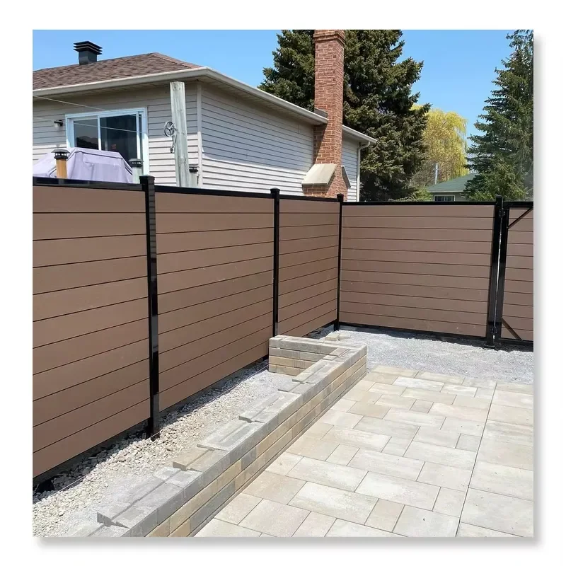 2025 Most Popular Eco-Friendly Durable Outdoor Garden Fence Gate WPC Frame Villa Main Door 3D Panels Model Available
