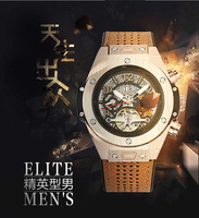 2025 New Luxury Brand Tourbillon Fully Automatic Mechanical Watch Waterproof Luminous Business Men's Watch Leather Silicone Strap