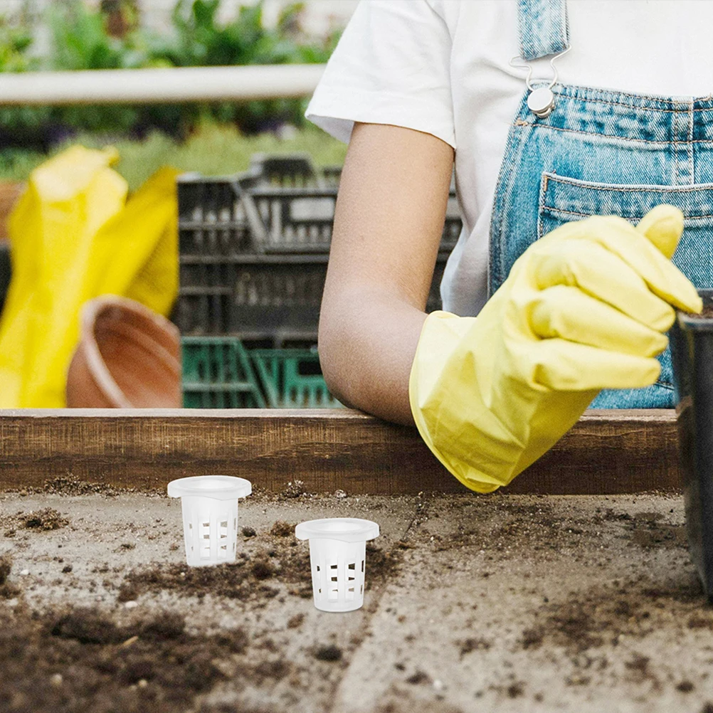 

50Pcs Hydroponic Net Pots Planting Cups Plastic Reusable Garden Basket Balcony Garden Containers Soilless Cultivation