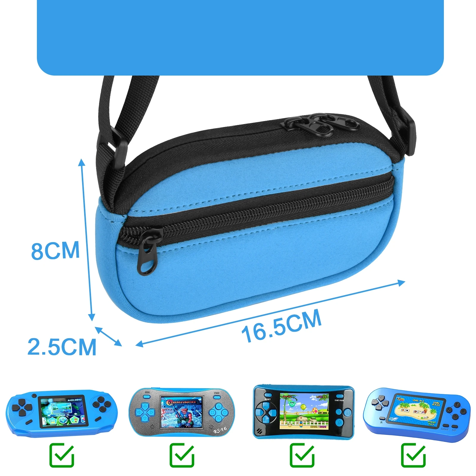 

Handheld Game Console Crossbody Storage Bag with Adjustable Shoulder Strap for Beijue Game Console