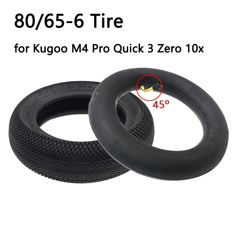 80/65-6 Tire for Kugoo M4 Pro Quick 3 Zero 10x Electric Scooter 10x3.0 Inner Outer Tyre Pneumatic Wheel Replacement Parts