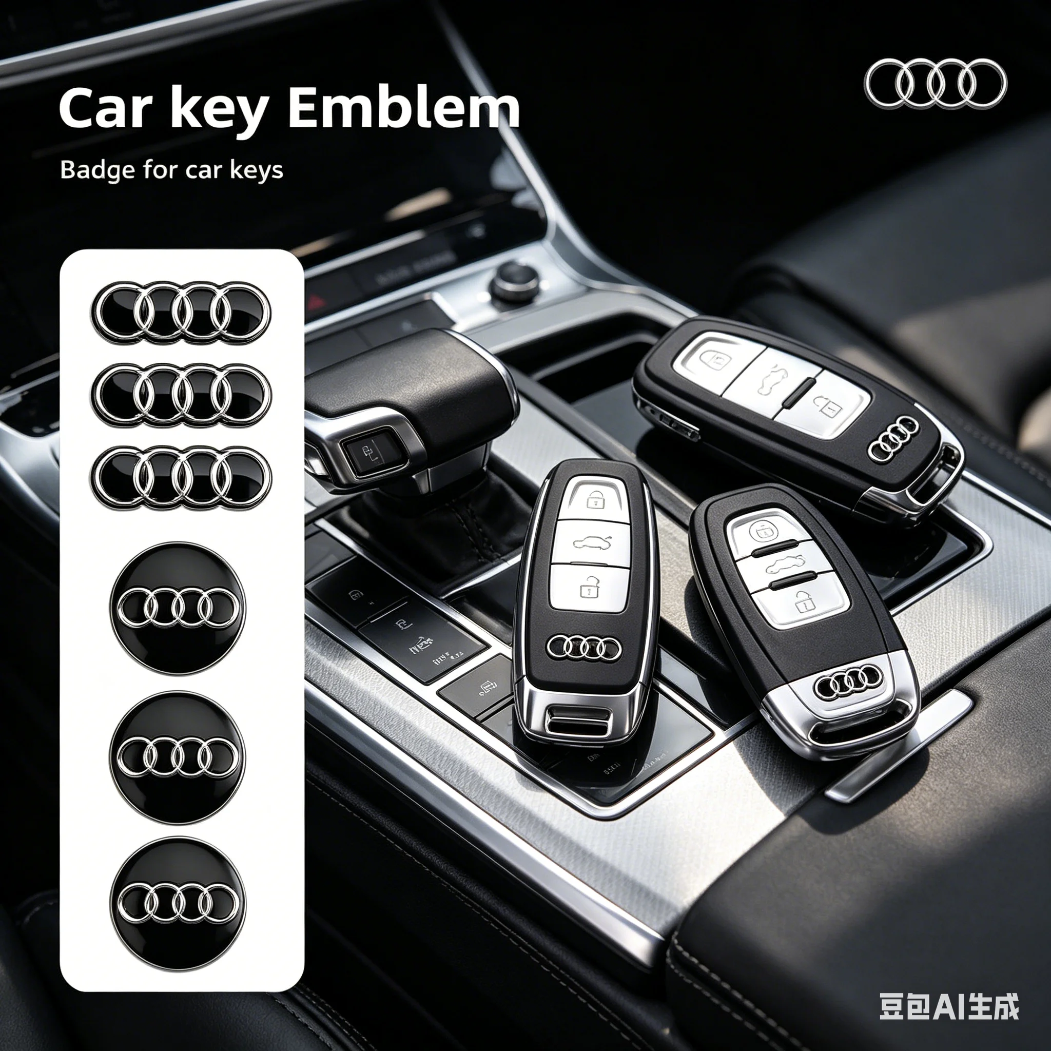 Car Key Shell Remote Case Cover Aluminum Emblem Symbol Sticker For Audi sline TT Q2 Q3 Q5 Q7 Q8 A3 A4 A5 A6 A7 R8 B5 B6 B7 B8