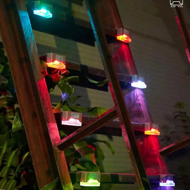 4pcs LED Solar Lights Outdoor Waterproof Motion Sensor Deck String Solar Lights For Outside Yard Garden Stair Lamp Decor