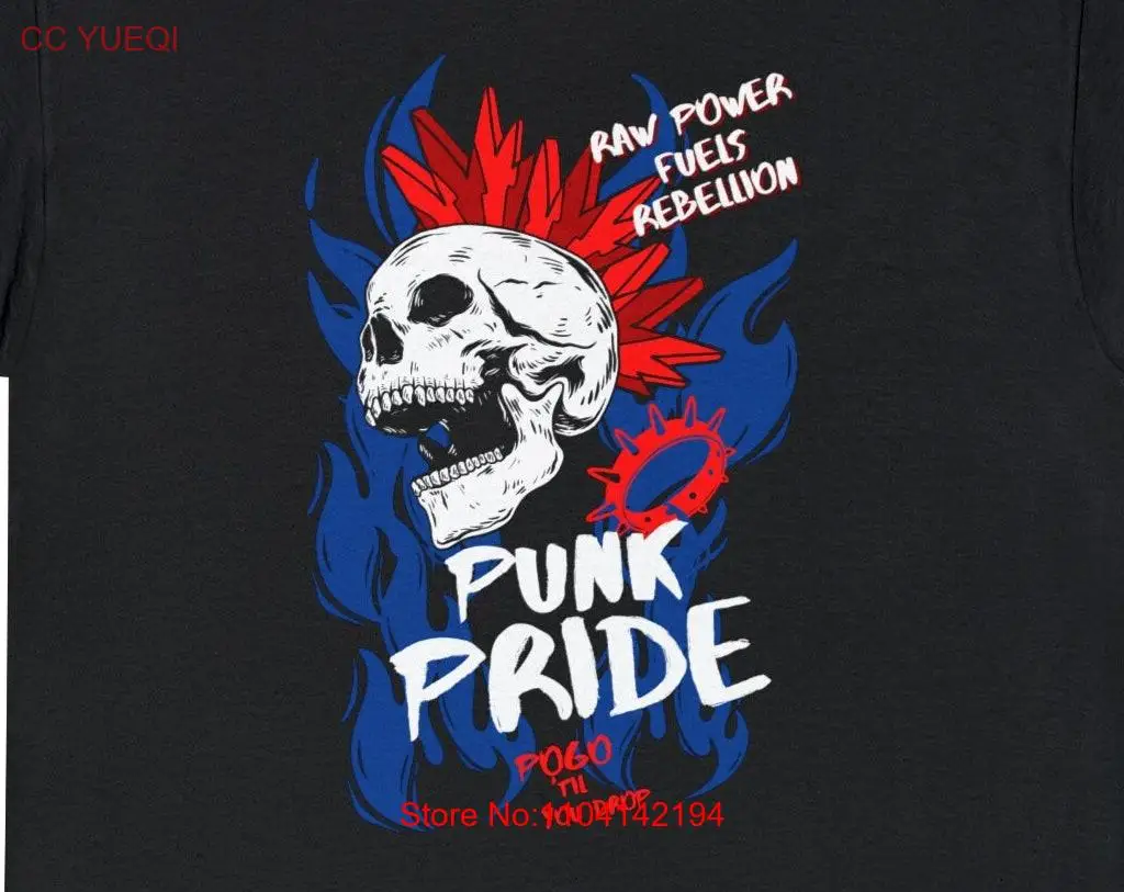 Skull Punk Pride T shirt Premium 100 Heavy Cotton Sizes XS XXXL Retro Vintage Nostalgia Punkrock POGO Street Lover