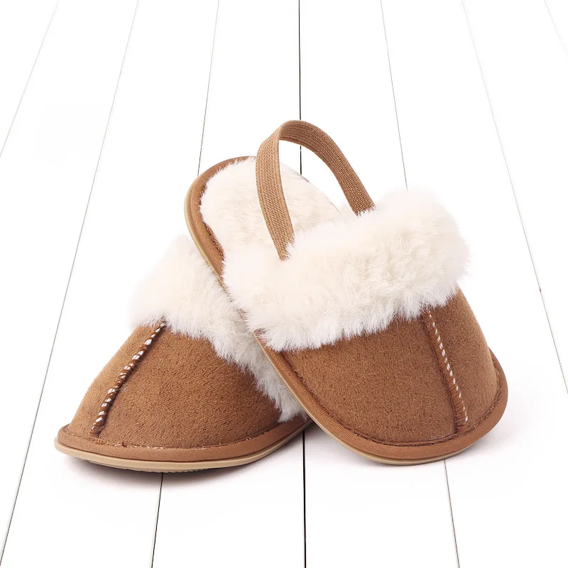 Yibubu Bruine Babyschoenen Knusse En Stijlvolle Baby Meisjes Slippers Peuter Binnenshuis Schoenen Met Anti-Slip Voorzien Van Pasgeborenen Sandalen