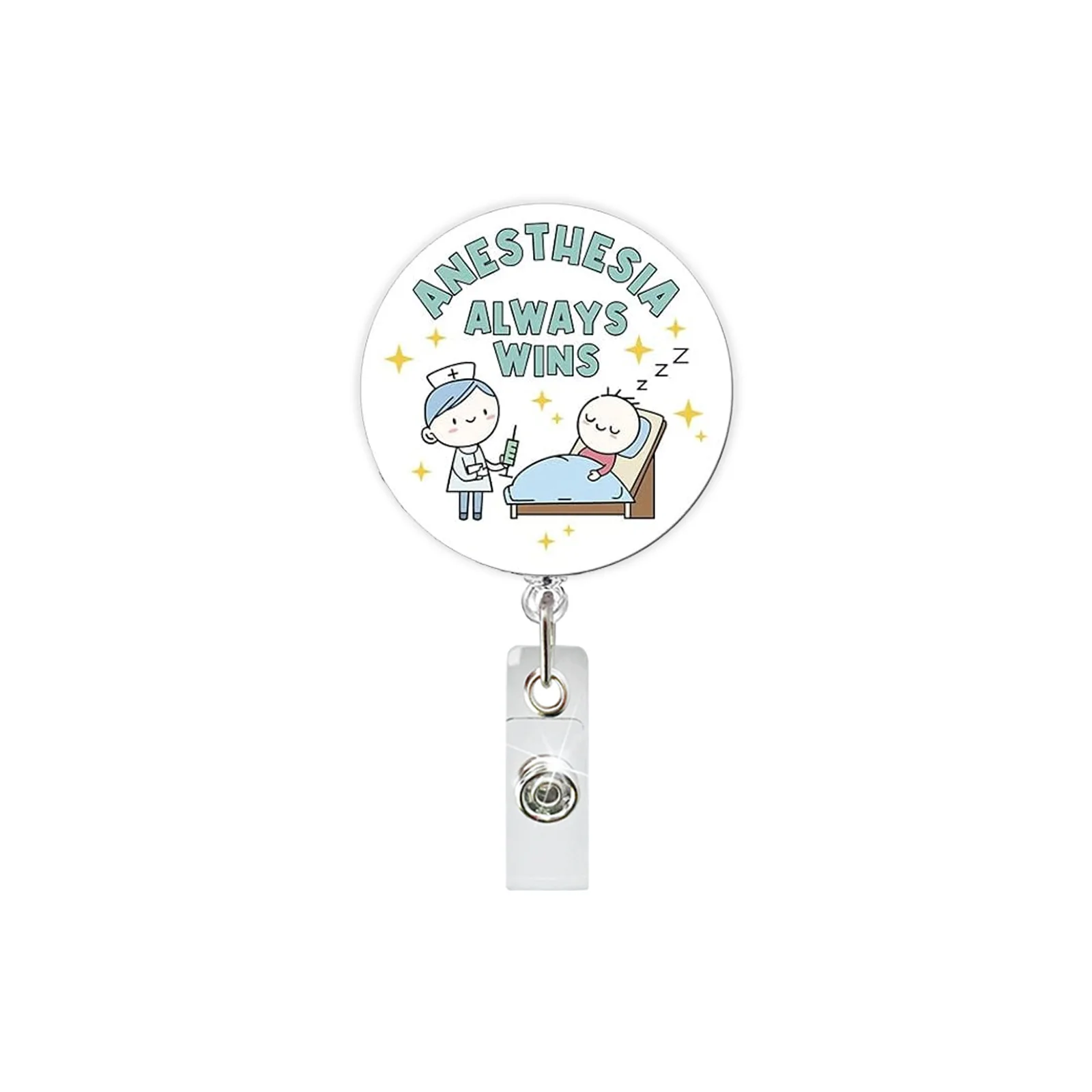 Id Badge Holder Retractable Retractable Badge Clip Rotating Badge Reel Sturdy For Volunteers Hospital Students