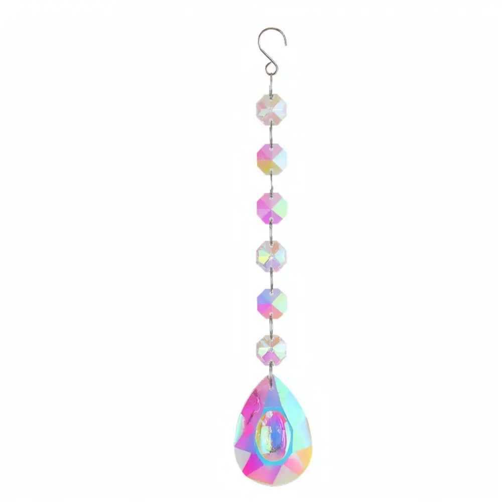 Crystal Sun Catcher Hanging Prism Ornament For Garden Window Decoration Rainbow Maker Light Refracting Home Accessory