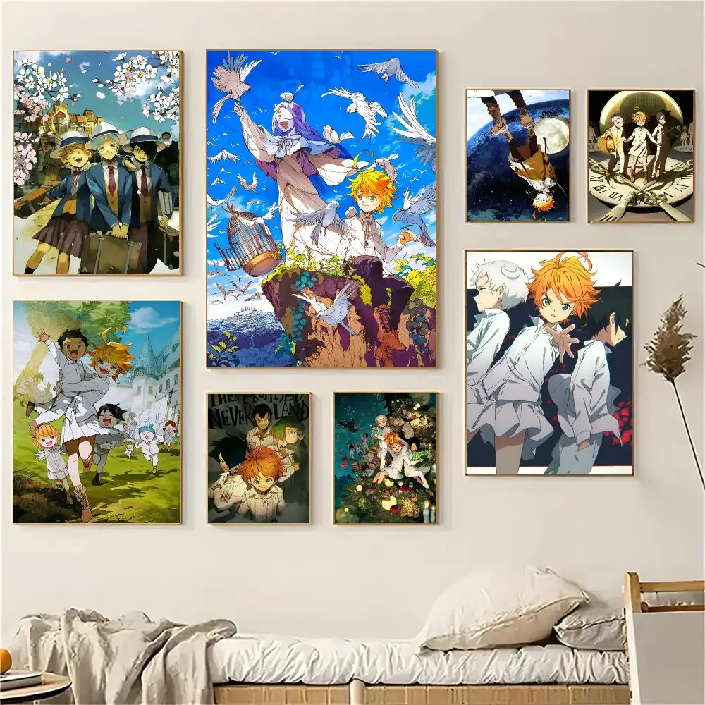The P-Promised Neverland Poster Wall Art Print Art Suitable For Living Room Bedroom Bar Parlor Home Decoration Gift