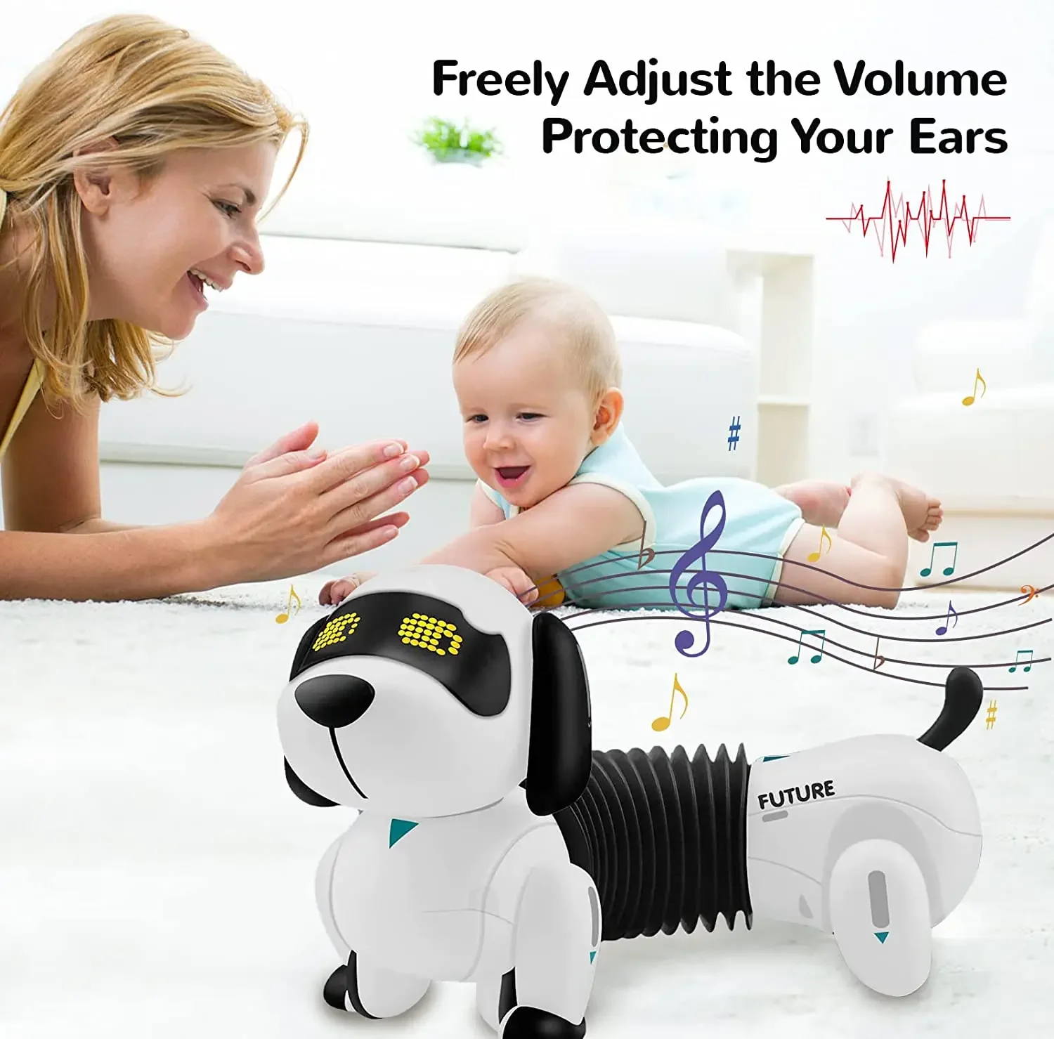Robot giocattolo per cani interattivo RC cucciolo programmabile canta canzone danza giocattolo animale elettronico musica telecomando cane animale domestico carica USB