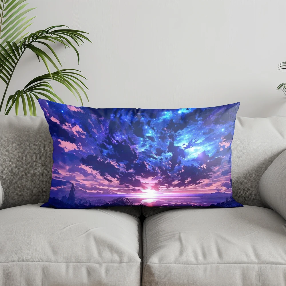 Home Decor Enchanting Sky and Clouds Pillow Suitable For Sofa Bedroom Car Pillow Cover Cushion Rectangular Back Cushion