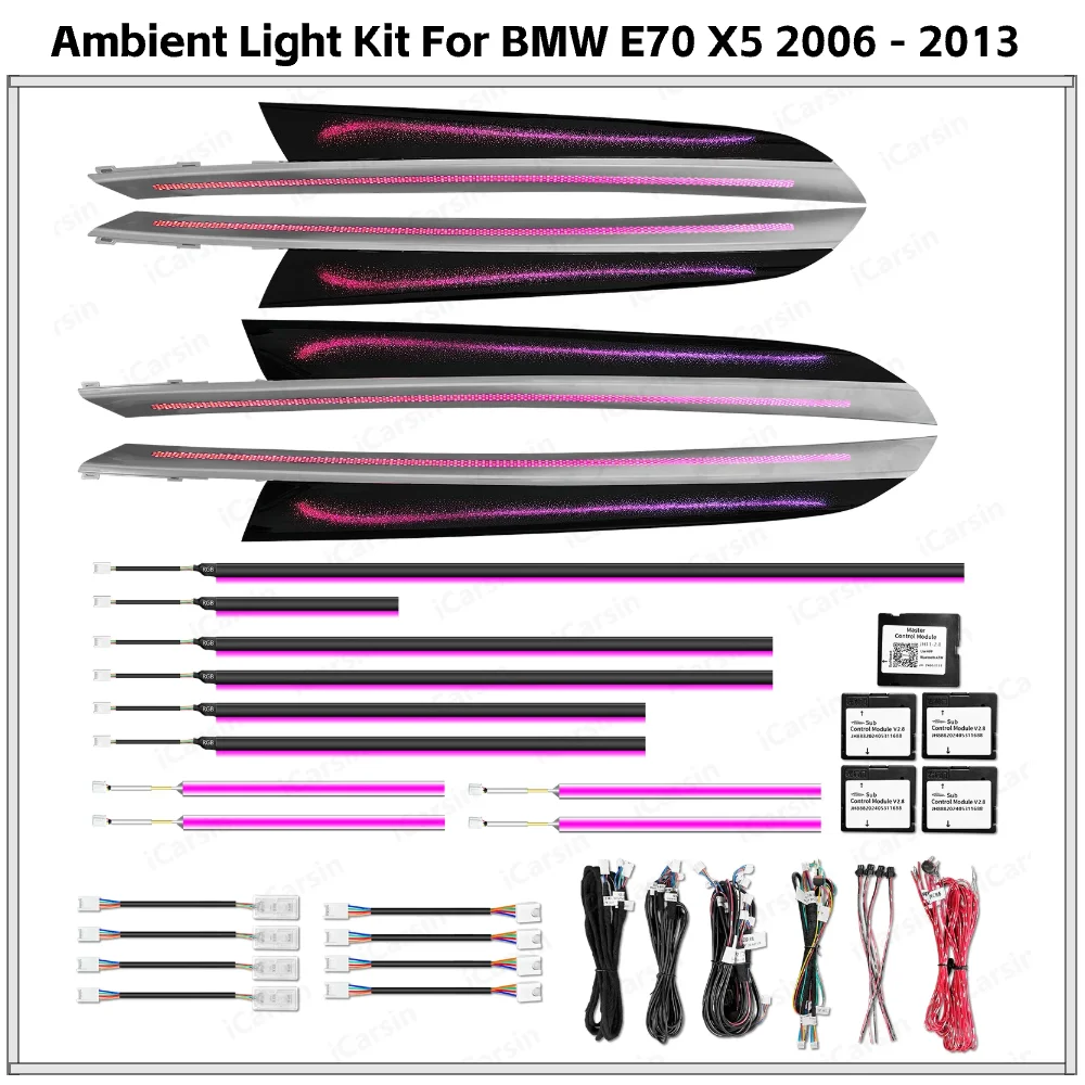 

APP Control 64 Color Dynamic Ambient Light Upgrade Kit for BMW X5 E70 2006-2013 Interior LED Lighting