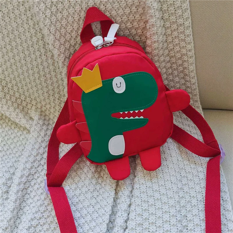

ASDS-2X Cute Kids Kindergarten School Bag 3D Cartoon Dinosaur Mini Backpack New Baby Boy Girl School Bag Red