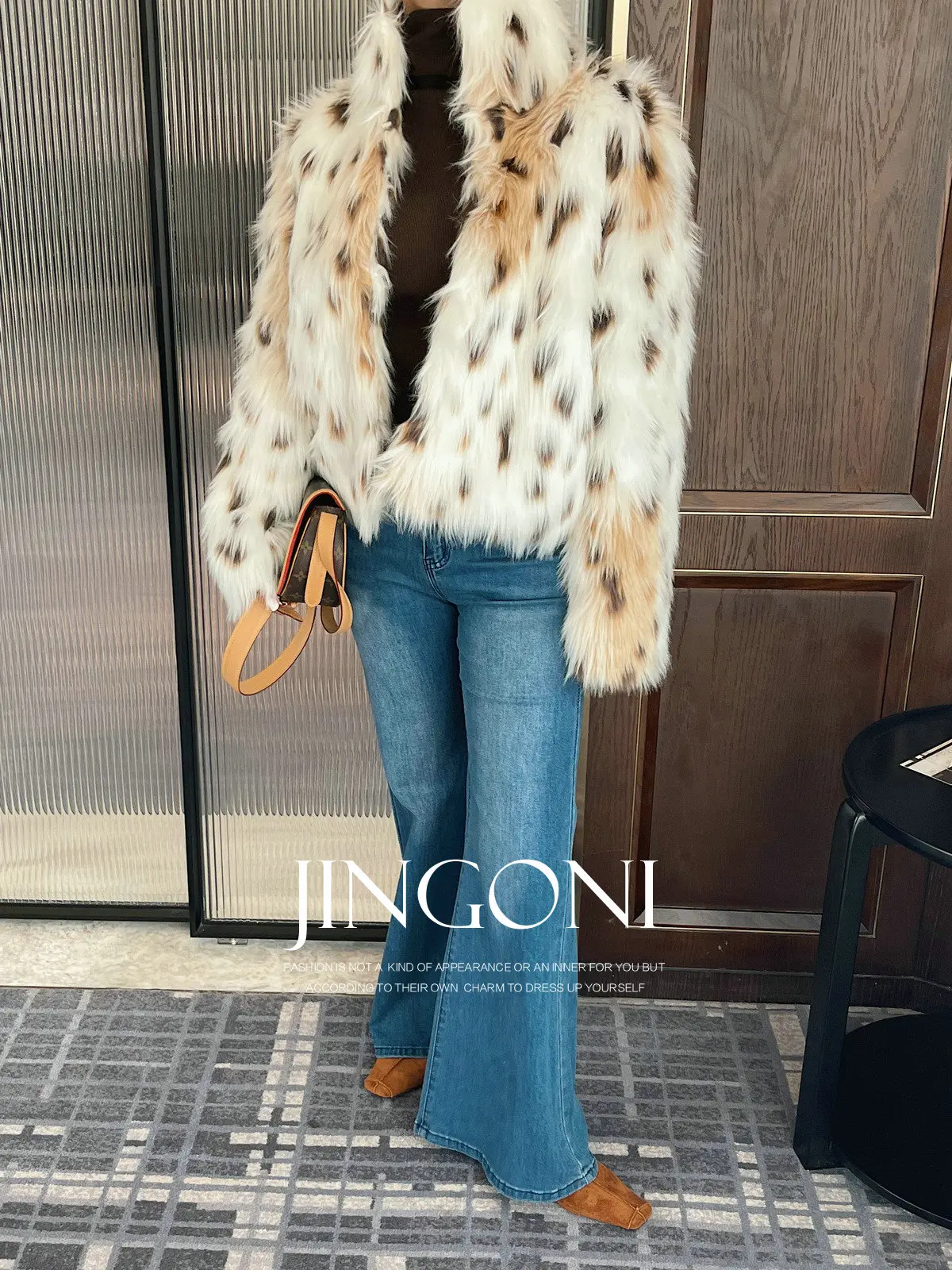 Leopard Faux Fur Coat Jacket Woman Clothing 2024 Fall Winter Trend Korean Fashion Style Vintage Elegant Gothic Luxury Outerwears