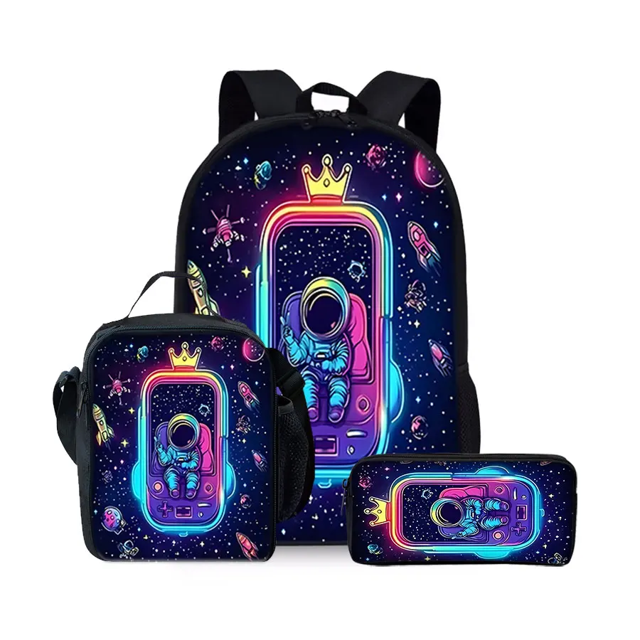 

Новый набор из трех предметов с космическим рисунком: рюкзаки для мальчиков и девочек, лучшие подарки, 3D-рюкзак с мультяшным дизайном для детей