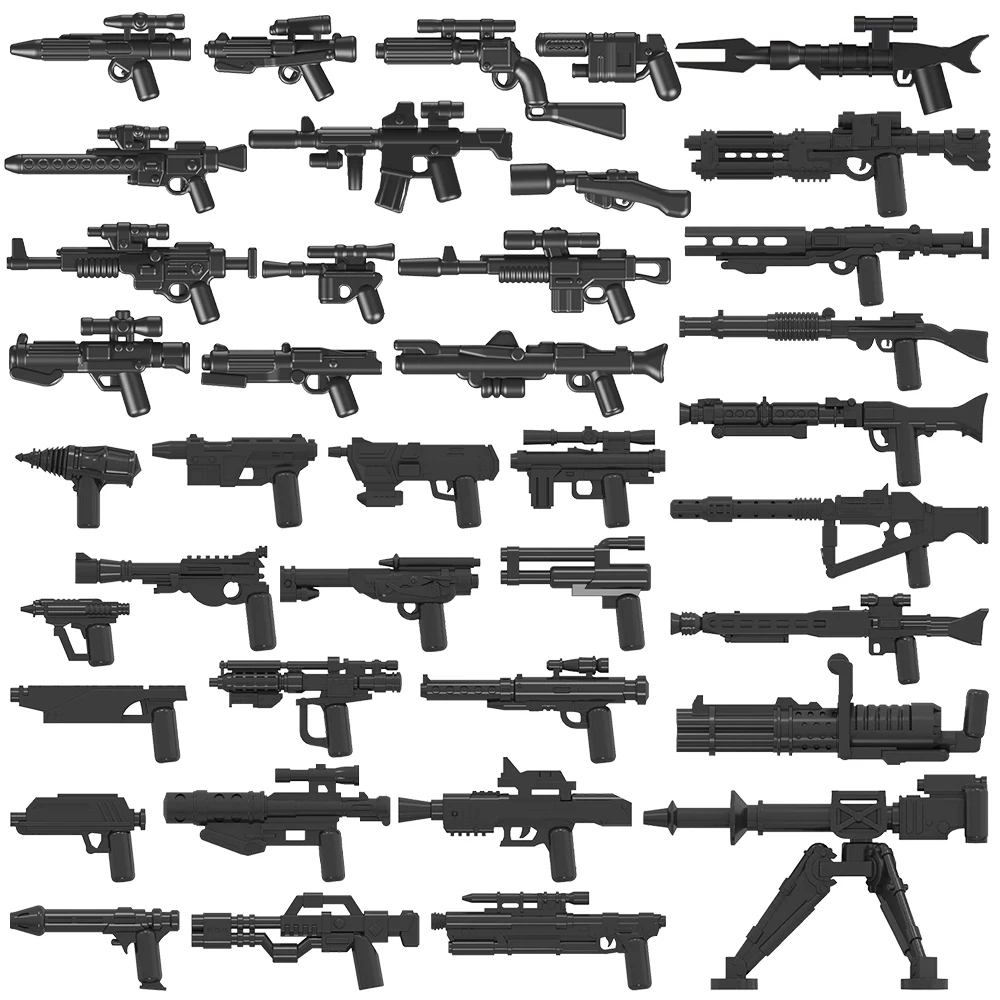 50 teile/los Militär Waffen Set SWAT WW2 Action-figuren Teile MOC Ziegel Stern WW2 Corps Gun Zubehör Bausteine Kinder Spielzeug – Detail 1