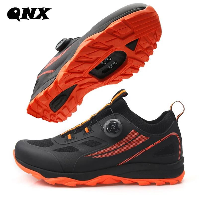 

QNX-TB122-B2106 Mens MTB Shoes Non-slip Mountain Gravel Road Bicycle Sneakers Cycle Wearable Sapatilha Ciclismo MTB Shoes 40-49