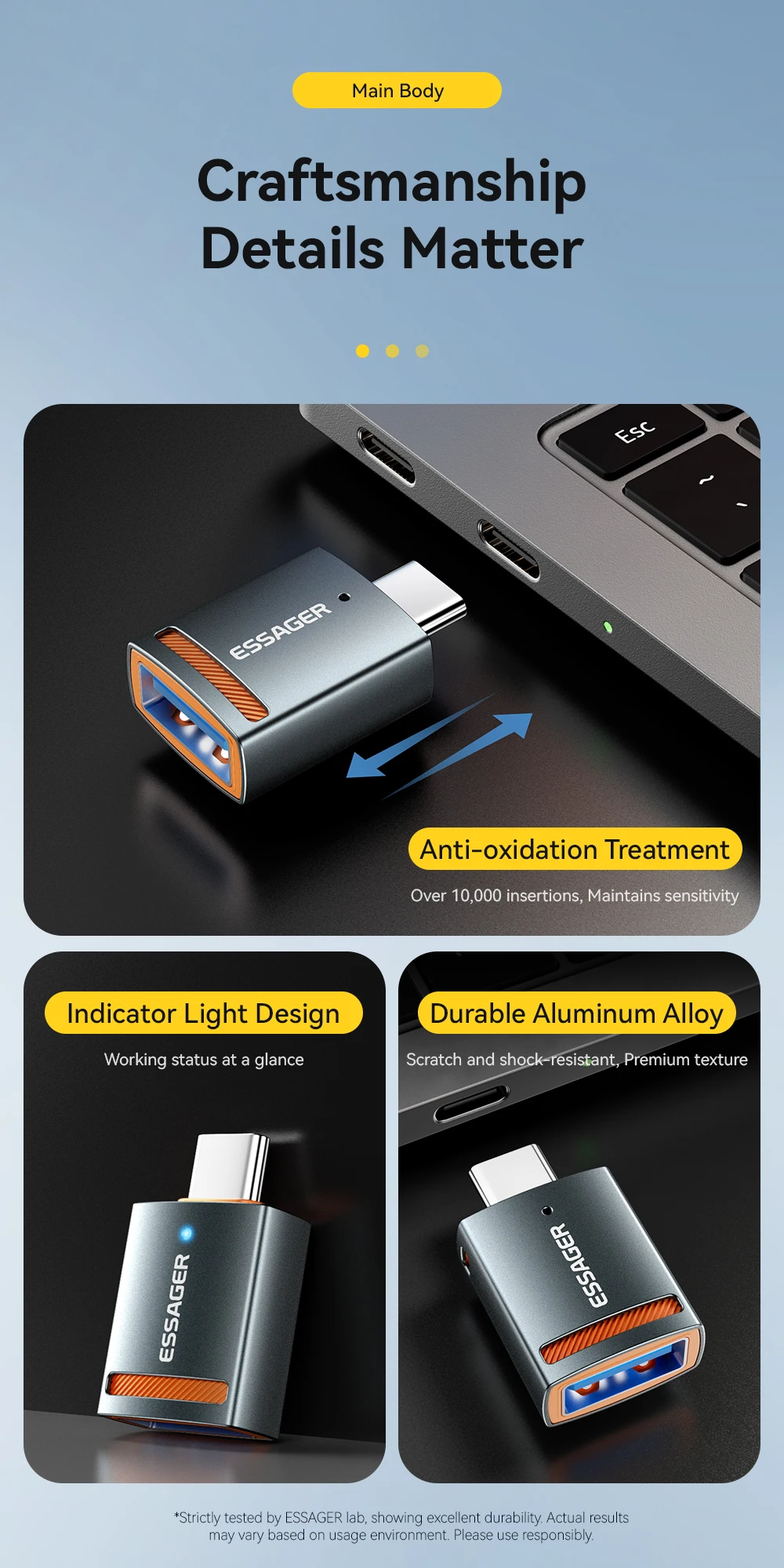 Essager USB 3.0 Adapter OTG USB A Female to Type C Adapter Male Converter For Macbook Pro Air Samsung S20 S10 USB OTG Connector