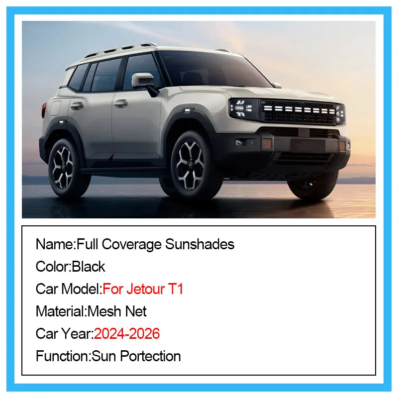 Mesh Windshield Curtain For Jetour T1 Accessories Shanhai 2024 2025 2026 Magnetic Glass Sun Visor Window Sunshade No Sag Parts