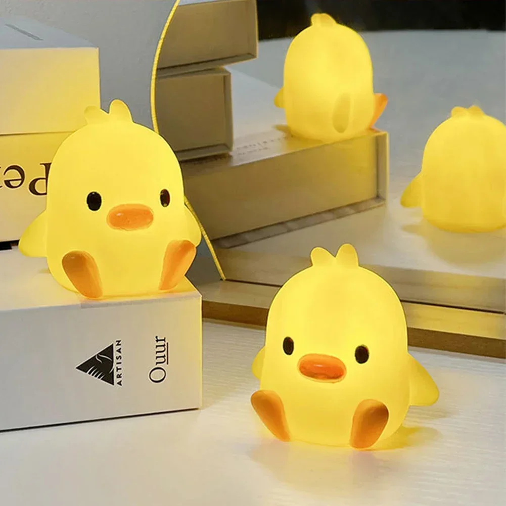 Veilleuse en Forme de Canard pour Chambre d\'Enfant, Décoration Mignonne, Animal de Dessin Animé, Cadeaux de Noël, Lampe de oral et