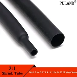 1~10m 2:1 Black Heat Shrink Tube Diameter 0.6~210mm Polyolefin Heatshrink Tubing Sleeving DIY Wrap Wire Repair Cable Protecctor