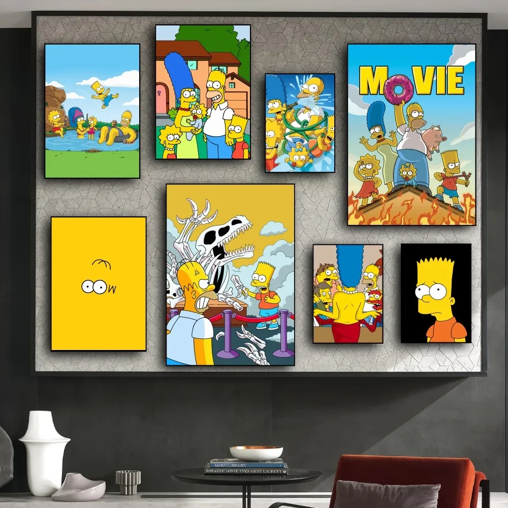 MINISO Disney The Simpsons Poster Prints Wall Pictures Living Room Home Decoration