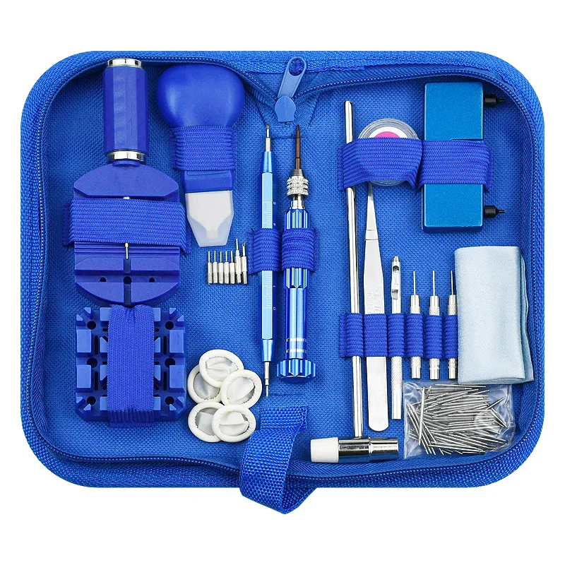 مجموعة أدوات إصلاح الساعة مكونة من 172 قطعة لفتح واستبدال أحزمة الساعة وأغطية الأصابع المضادة للكهرباء الساكنة ومعجون مقاوم للماء