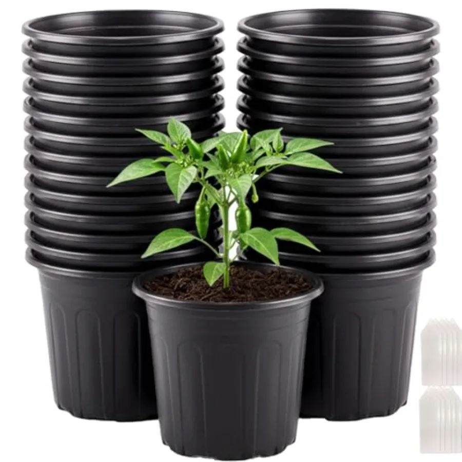 

Pack Flexible Plant Nursery Pots Plastic Seedling Starting Pots with Drainage Holes Soft Flower Pots Plant Container with Plant