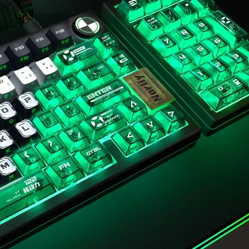 Imagem -06 - Nuclear Powered Tema Keycaps Grupo Translúcido 104 Key 130 Key Perfil Cereja Pbt Personalidade Personalizada Teclado Mecânico